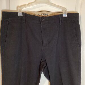 Dockers Ultimate Chino Men's Pants Smart 360 Flex Slim Fit Flat Front Black 39